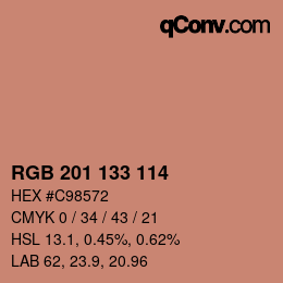 カラーコード: RGB 201 133 114 | qconv.com
