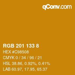 颜色代码: RGB 201 133 8 | qconv.com