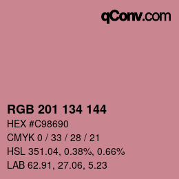 Color code: RGB 201 134 144 | qconv.com