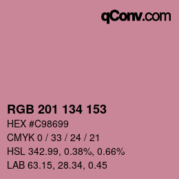 Color code: RGB 201 134 153 | qconv.com