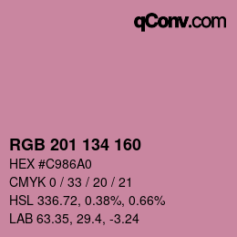 カラーコード: RGB 201 134 160 | qconv.com