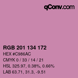 Color code: RGB 201 134 172 | qconv.com