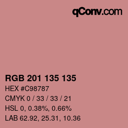 Color code: RGB 201 135 135 | qconv.com