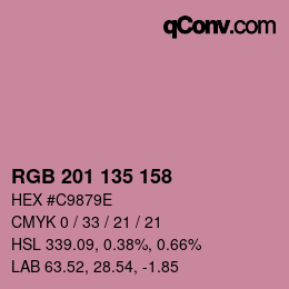 Color code: RGB 201 135 158 | qconv.com