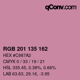 Color code: RGB 201 135 162 | qconv.com