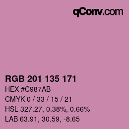カラーコード: RGB 201 135 171 | qconv.com