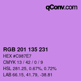 Color code: RGB 201 135 231 | qconv.com