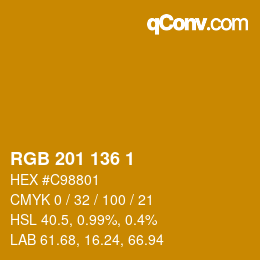 Farbcode: RGB 201 136 1 | qconv.com