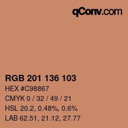 Farbcode: RGB 201 136 103 | qconv.com