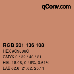 Color code: RGB 201 136 108 | qconv.com