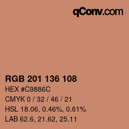 Color code: RGB 201 136 108 | qconv.com