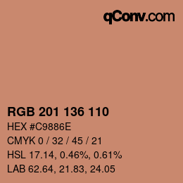 Color code: RGB 201 136 110 | qconv.com