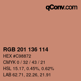 Farbcode: RGB 201 136 114 | qconv.com