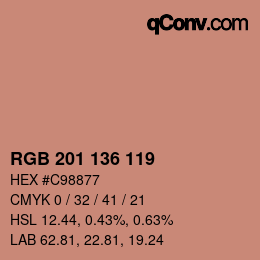 Color code: RGB 201 136 119 | qconv.com