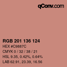 Color code: RGB 201 136 124 | qconv.com