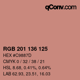 Color code: RGB 201 136 125 | qconv.com