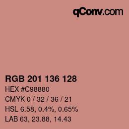 Farbcode: RGB 201 136 128 | qconv.com