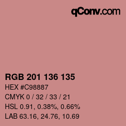 Color code: RGB 201 136 135 | qconv.com