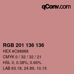 Color code: RGB 201 136 136 | qconv.com