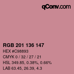Color code: RGB 201 136 147 | qconv.com