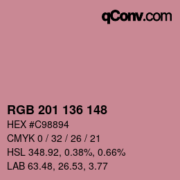 Color code: RGB 201 136 148 | qconv.com