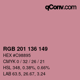 Color code: RGB 201 136 149 | qconv.com