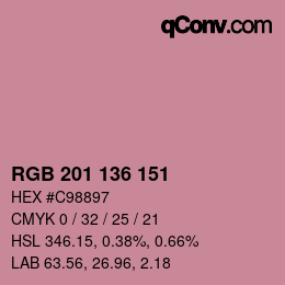 Color code: RGB 201 136 151 | qconv.com