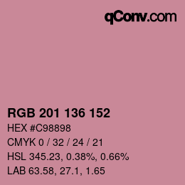 Color code: RGB 201 136 152 | qconv.com