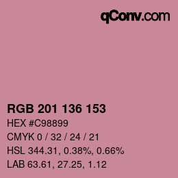 Color code: RGB 201 136 153 | qconv.com