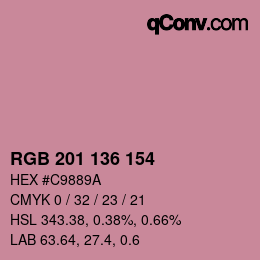 Color code: RGB 201 136 154 | qconv.com