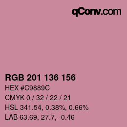 Color code: RGB 201 136 156 | qconv.com