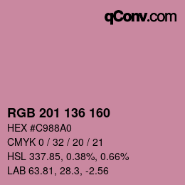 カラーコード: RGB 201 136 160 | qconv.com