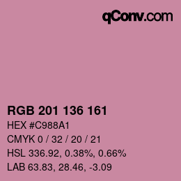 Code couleur: RGB 201 136 161 | qconv.com
