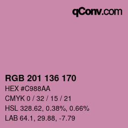 Color code: RGB 201 136 170 | qconv.com
