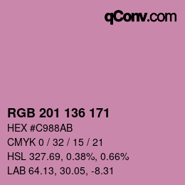 Color code: RGB 201 136 171 | qconv.com
