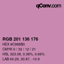 Color code: RGB 201 136 176 | qconv.com