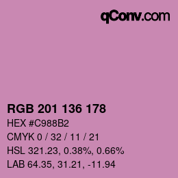 Color code: RGB 201 136 178 | qconv.com
