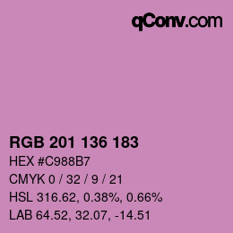Color code: RGB 201 136 183 | qconv.com