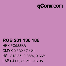 Color code: RGB 201 136 186 | qconv.com