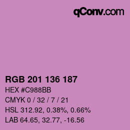 カラーコード: RGB 201 136 187 | qconv.com