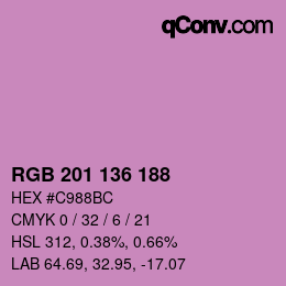 Color code: RGB 201 136 188 | qconv.com