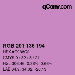 Color code: RGB 201 136 194 | qconv.com