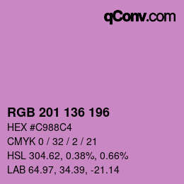 Color code: RGB 201 136 196 | qconv.com