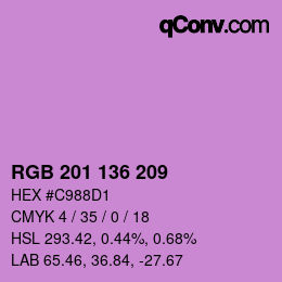 Color code: RGB 201 136 209 | qconv.com