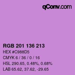 Color code: RGB 201 136 213 | qconv.com