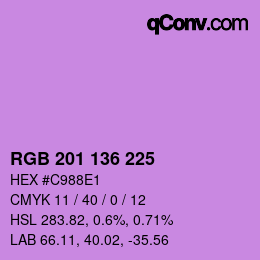 Color code: RGB 201 136 225 | qconv.com