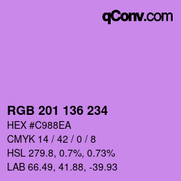 Color code: RGB 201 136 234 | qconv.com