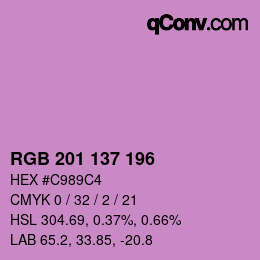 Color code: RGB 201 137 196 | qconv.com