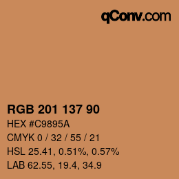 Farbcode: RGB 201 137 90 | qconv.com