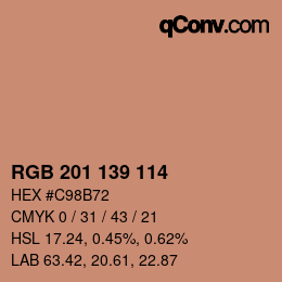 Color code: RGB 201 139 114 | qconv.com